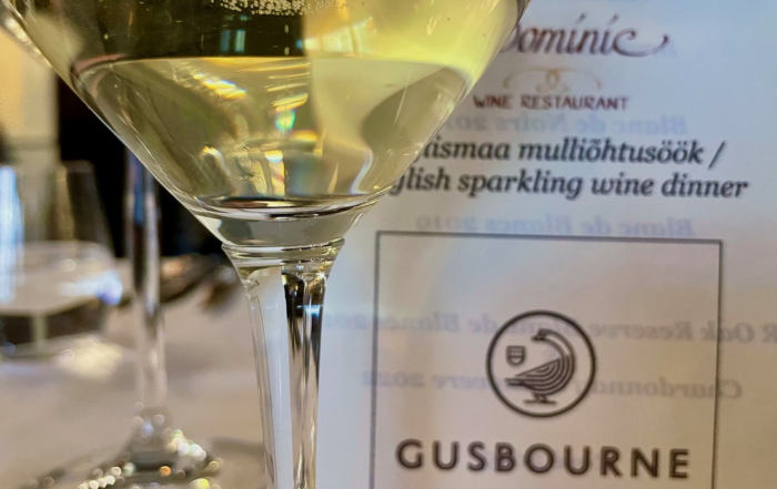 Gusbourne sparkling wines in Tallinn: discover why English sparkling wine is competing with Champagne at Restaurant Dominic wine dinner.
